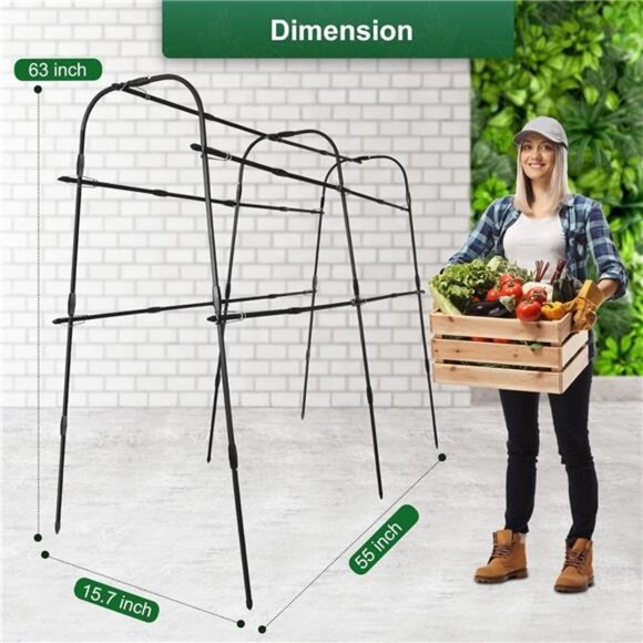 Garden Arch Trellis for Climbing Plants 0utdoor,63 X 55 in A-Frame Tall Cucumber - Picture 3 of 14